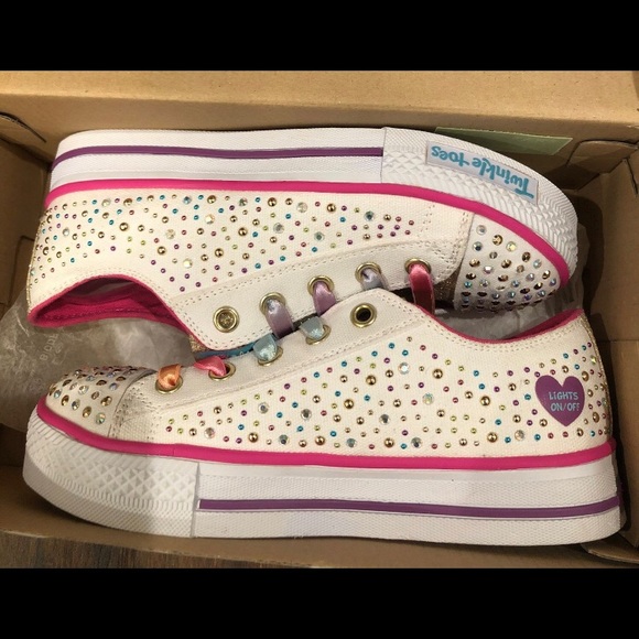 Skechers light up Twinkle toes big girls sz 2 nib - Picture 2 of 3